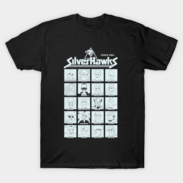 Characters from the 80s animated series, Silverhawks T-Shirt by DaveLeonardo